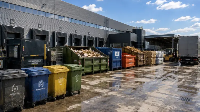 Lichte recyclinglocatie met gescheiden bedrijfsafvalstromen